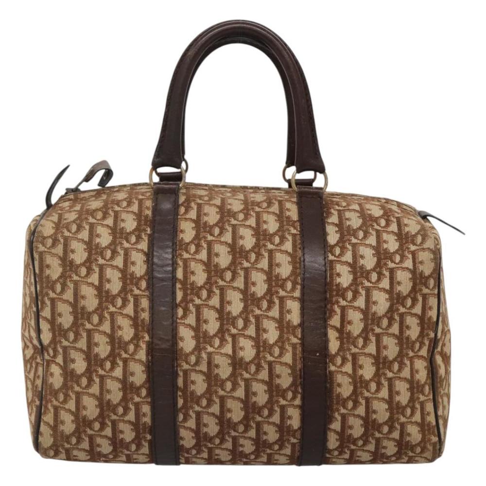 Christian Dior Trotter Canvas Boston Bag Brown Gold Auth 117863 - Picture 13 of 16